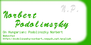 norbert podolinszky business card